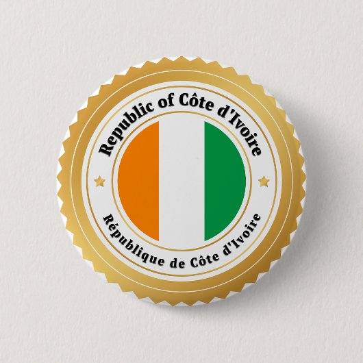 Ivoorkust Vlag Ronde Button 5,7 Cm (Voorkant)