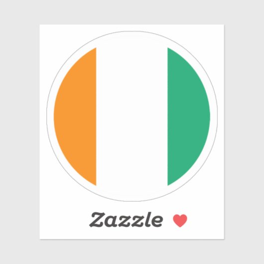 Ivoorkust Vlag Ronde Sticker (Vel)