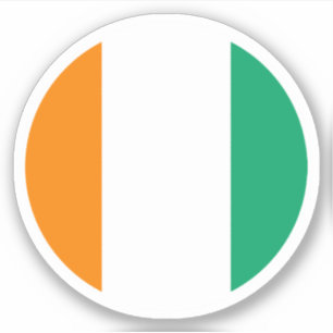 Ivoorkust Vlag Ronde Sticker