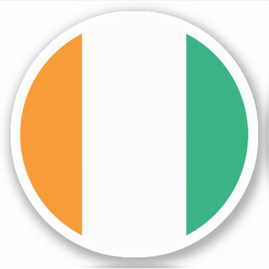 Ivoorkust Vlag Ronde Sticker (Voorkant)