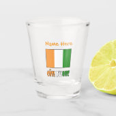 Ivoorkust Vlag Sinaasappel Personaliseren Shot Glas (Voorkant)