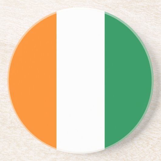 Ivoorkust vlag zandsteen onderzetter (Voorkant)