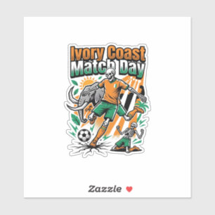 Ivoorkust Wedstrijddag Skelet Aanvaller Landen Cou Sticker