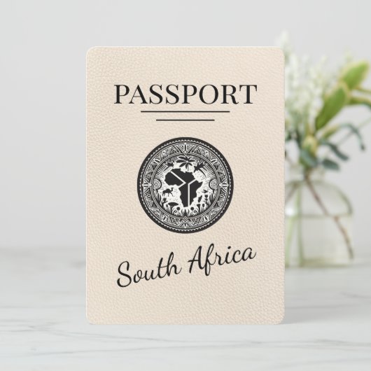 Ivoorkust Zuid-Afrika Paspoort Save The Date (Staand voorkant)