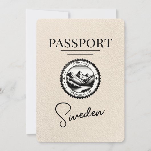 Ivoorkust Zweden Paspoort Huwelijksuitnodiging Kaart (Achterkant)