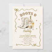 Ivoorlaarzen & Bubbly Vrijgezellenfeest Kaart (Voorkant)