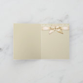 Ivoorlint Gouden Strepen Blanco Bedankkaart (Binnen)