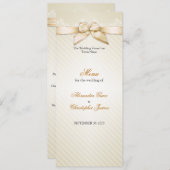 Ivoorlint Gouden Strepen Trouwmenu Menu (Voorkant / Achterkant)