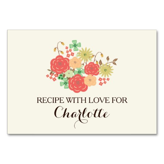 Ivoormunt Bloemen vrijgezellenfeest Recept Kaarten (Voorkant)