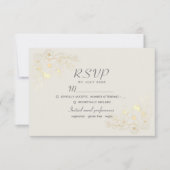 Ivoorneutraal Bloemen Huwelijk RSVP Kaart (Voorkant)
