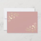 Ivoorneutraal Bloemen Huwelijk RSVP Kaart (Achterkant)