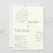 Ivoorneutraal reliëf tropisch blad alles in één kaart (Voorkant)