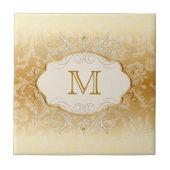 Ivoorparel en goudmonogram tegeltje (Voorkant)