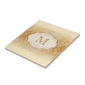 Ivoorparel en goudmonogram tegeltje (Zijkant)