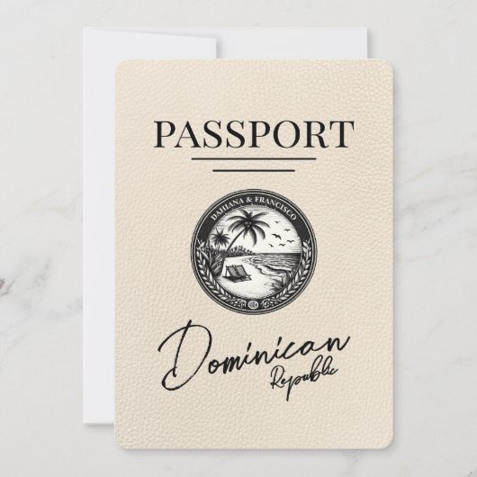 Ivoorpaspoort Dominicaanse Republiek Bewaar de dat Save The Date (Voorkant)