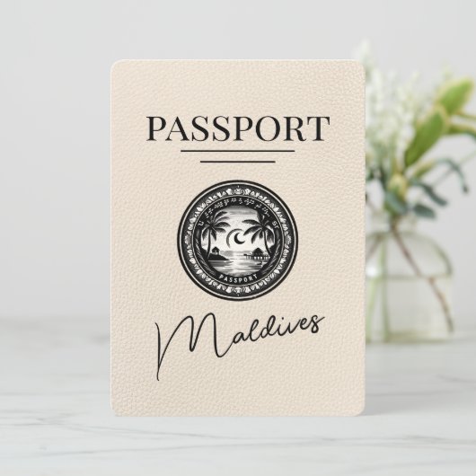 Ivoorpaspoort Malediven Bewaar de datum Save The Date (Staand voorkant)