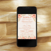 Ivoorperzik islamitische moslim bruiloft uitnodigi kaart