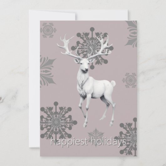 Ivoorrendier kerstfeest | Roze Kaart (Voorkant)