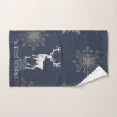 Ivoorrendier Kerstmis | Blauw Bad Handdoek (Handdoek)