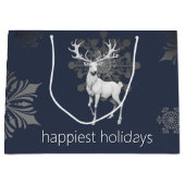 Ivoorrendier Kerstmis | Blauw Groot Cadeauzakje (Voorkant)