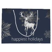 Ivoorrendier Kerstmis | Blauw Groot Cadeauzakje (Achterkant)