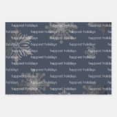 Ivoorrendier Kerstmis | Blauw Inpakpapier Vel (Voorkant 3)