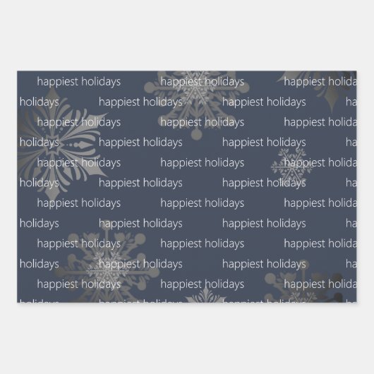 Ivoorrendier Kerstmis | Blauw Inpakpapier Vel (Voorkant 3)