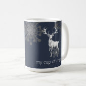 Ivoorrendier Kerstmis | Blauw Koffiemok (Voorkant rechts)