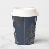 Ivoorrendier Kerstmis | Blauw Papieren Bekers (Rechts)