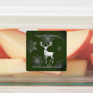 Ivoorrendier Kerstmis Groen gepersonaliseerd Labels