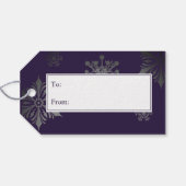 Ivoorrendier Kerstmis | Paars Cadeaulabel (Achterkant Horizontaal)