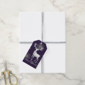 Ivoorrendier Kerstmis | Paars Cadeaulabel (Met Touw)