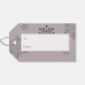 Ivoorrendier Kerstmis | Roze Cadeaulabel (Achterkant Horizontaal)