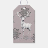 Ivoorrendier Kerstmis | Roze Cadeaulabel (Voorkant)