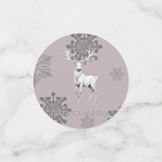 Ivoorrendier Kerstmis | Roze Confetti (Kleine voorkant)