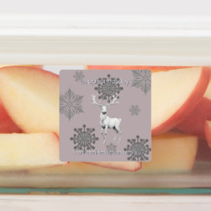 Ivoorrendier Kerstmis Roze gepersonaliseerd Labels
