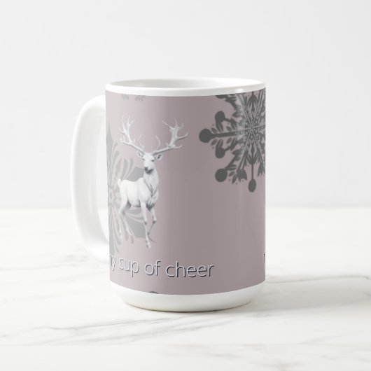 Ivoorrendier Kerstmis | Roze Koffiemok (Voorkant links)