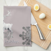 Ivoorrendier Kerstmis | Roze Theedoek (Quarter Fold)