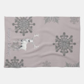 Ivoorrendier Kerstmis | Roze Theedoek (Horizontaal)