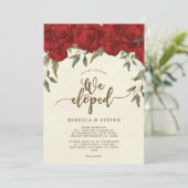 ivoorrode rozen moderne uitnodiging (Staand voorkant)