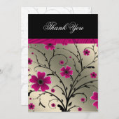 Ivoorroze bloemendank u bedankkaart (Voorkant / Achterkant)
