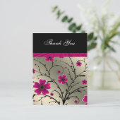 Ivoorroze bloemendank u briefkaart (Staand voorkant)