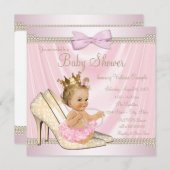 Ivoorroze Pearl High Heel Baby shower Kaart (Voorkant / Achterkant)