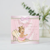 Ivoorroze Pearl High Heel Baby shower Kaart (Staand voorkant)