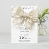 Ivoorruffle strik die het knoop Vrijgezellenfeest  Kaart (Staand voorkant)