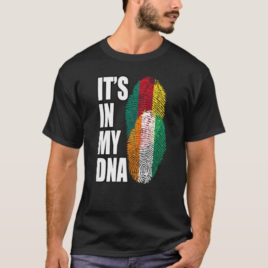 Ivoors en Kameroens Meng DNA Vlag Erfgoed T-shirt (Voorkant)