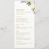ivoorse waterverf floral greenery bruiloft menu (Voorkant)