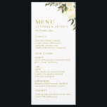 ivoorse waterverf floral greenery bruiloft menu<br><div class="desc">Een prachtig ontwerp voor een bloemetjesbruiloft met mooie waterverf bloemen. De kleur en de tekst kunnen worden gepersonaliseerd.</div>