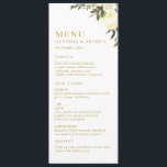 ivoorse waterverf floral greenery bruiloft menu<br><div class="desc">Een prachtig ontwerp voor een bloemetjesbruiloft met mooie waterverf bloemen. De kleur en de tekst kunnen worden gepersonaliseerd.</div>