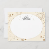 Ivoorsterren en vuurwerk notitiekaartje (Voorkant)